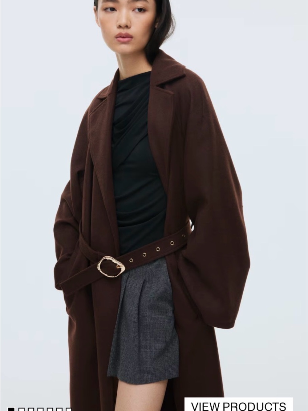 H&M Chocolate Brown Trench Coat with Belt